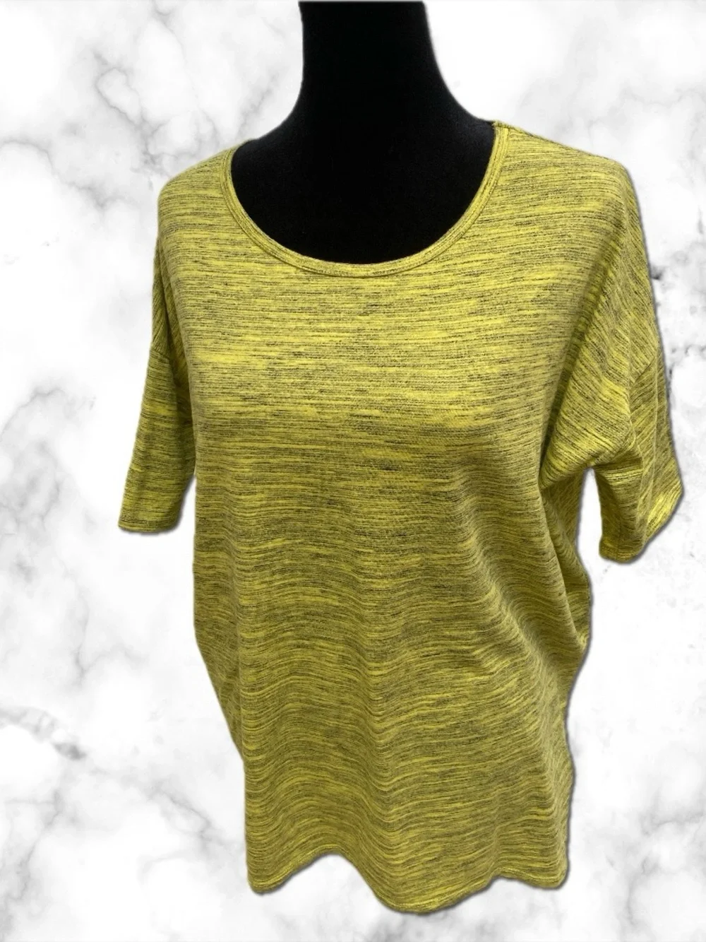 LuLaRoe Short Sleeve Marled Top in Yellow